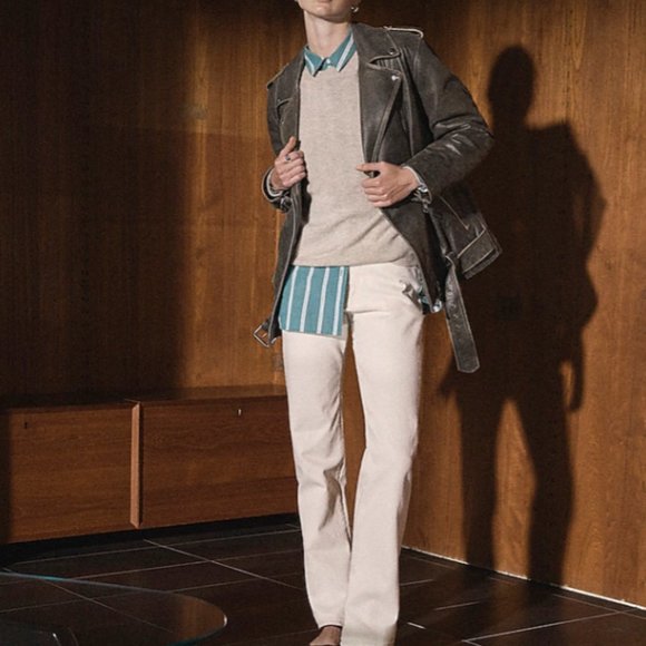 Madewell Re)sponsible Cashmere Oversized Crewneck Sweater heather seashe… - Picture 4 of 11